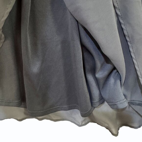 Show Me Your Mumu Womens S Lace-Up Blouse Gray Sheer Chiffon Romantic Flowy - Picture 6 of 11